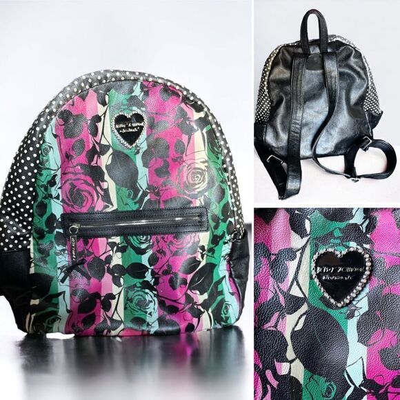 BETSEY Johnson l Full-size l Leather Backpack l Vibrant Floral & Polka Dotted main image 11